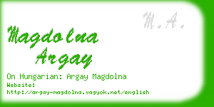 magdolna argay business card